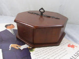 Vintage Wooden Octagon Valet Box Mid Century Wood Storage Box Walnut Box Home/Office Decor