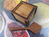 Wooden Hand Crafted Salt Cellar Wooden Salt Box, Wooded Spice Box, Salt Spice Box with Spoon Johnathan's wild Cherry Dove Tail Edge Box