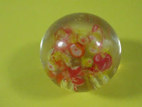 Vintage Art Glass Paperweight Murano Millefiori Style Mod Glass Paper Weight Desk Office Decor Nick Knack Collectible Art Glass