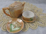 Vintage Miniature Tea Set Child's Porcelain Tea Set Doll Tea Party Doll China Made in Japan 6 pieces Collectibles Pretend Play