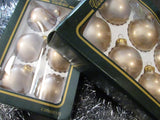 Vintage Mercury Glass Ornaments Christmas Tree Ornaments Vintage Ornaments Golden Champagne Glass Balls 1990s Decor Set of 6 Original Box