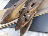 Antique Wooden Weaving Shuttles Metal Tip Textile Loom Industrial Salvage Decor Upcycle Repurpose EACH NC Textile Relic