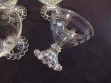 Vintage Mid Century Coupe Glasses Pressed Etched Cocktail Coupes Hob Knob/Beaded Stem Set of 4 Champagne Coupes Craft Cocktails Retro Bar