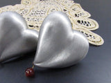 Vintage Brushed Stainless Steel Heart Drawer cabinet Knobs Heart Shaped Pulls DIY Cabinet Furniture Hardware Made in India Set of 4