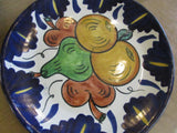 Vintage Art Pottery Plate Talavera Mexico Hand Painted/Crafted Red Clay Hanging Folk Art Collectibles EACH Fruit/Vegetables Mediterranean