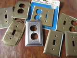 Vintage Gold Metal Switchplate and Receptacles Covers Toggle/Duplex Wall Plate Home/Office Decor Lighting Home/Office Decor Accents Upcycle