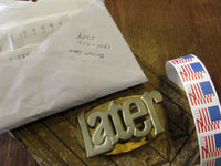Vintage Mid Century Brass Letter Holder "LATER" Clip Bill Organizer Metal Desk Office Organizer Home Office Decor