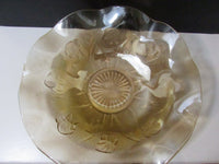 Antique Carnival Glass Bowl Depression Glass 1930s Imperial Glass Marigold Iris EACH Serving Bowl Decorative Bowl Fluted Edge Iridescent