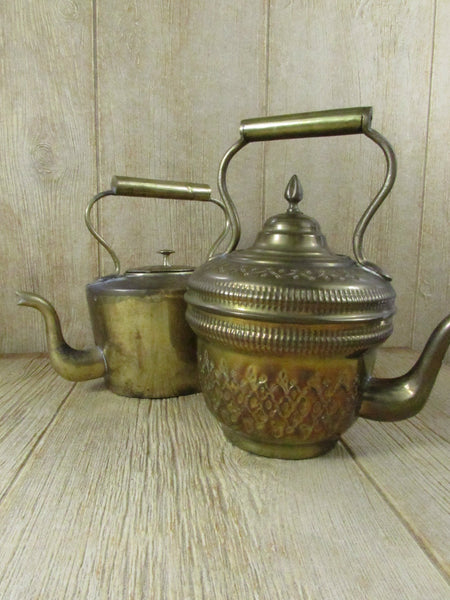 Vintage Moroccan Brass Teapot EACH Majmar Tea Pot Goose-neck Spout