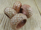 Vintage Woven Napkin Rings Set of 4 Boho Summertime Tabletop Al Fresco Dining Patio Pool Picnic