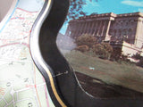 Vintage Metal Souvenir Washington DC Hanging Plates Souvenir Mid Century Japan Set of 2 Wall Hanging US Capitol White House