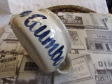 Vintage Blue Spongeware Pottery Bowl Gumbo Soup Cup/ Mug Ellis Pottery Marshall, TX