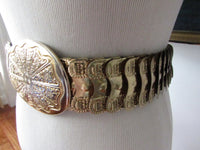 Vintage Metal Belt Elastic expandable Belt Fashion Accessory Bling Made in India