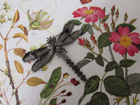 Vintage Dragonfly Brooch Dragonfly Pin Victorian Style Circa 1990's