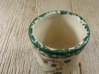 Vintage Pottery Crock/Planter Spongeware Heart Accent Alpine Pottery Roseville Ohio Circa 1980's Cottage chic