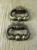 Vintage Metal Salvaged Pull Drawer Handles Hardware Furniture Accessory Mid Century Hardware Drawer Handles Gold Finish DIY Set of 2