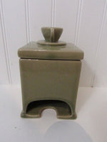 Vintage Ceramic Tea Bag Holder with Teacup Lid Tea Bags Kitchen Decor Retro Kitchen Avocado Green