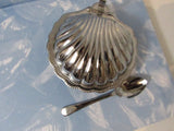 Vintage Caviar Serving Lidded Bowl Scallop Shape Silver Dish Silver Scallop Dish, Scallop Soap Dish, Sea Shell Dish, Seashell Dish