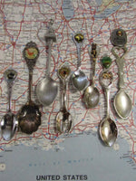 Vintage Souvenir State Spoons Travel Mementos Miniature Spoon Collectibles EACH NC HI Virginia Landmark Spoons