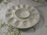 Vintage Oyster Plate/Deviled Egg Platter Serving Entertaining Creamy White Country French Provincial Made in Italy Zanolli Hand Painted