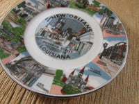 Vintage Collectible NOLA Souvenir Hanging Plate Saint Louis Cathedral New Orleans Bourbon Street French Quarter Attractions Made in Japan