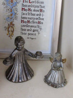 Vintage Silverplate Choir Boy Candle Holder OR Angel With Bird Prayer Room Prayer Alter In Remembrance Italy