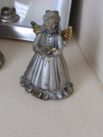 Vintage Silverplate Choir Boy Candle Holder OR Angel With Bird Prayer Room Prayer Alter In Remembrance Italy