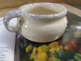 Vintage Blue Spongeware Pottery Bowl Gumbo Soup Cup/ Mug Ellis Pottery Marshall, TX