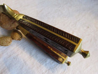 Vintage Nutcracker Brass Carved Wooden Handle Nut Cracker India