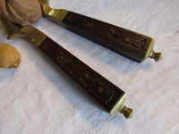 Vintage Nutcracker Brass Carved Wooden Handle Nut Cracker India