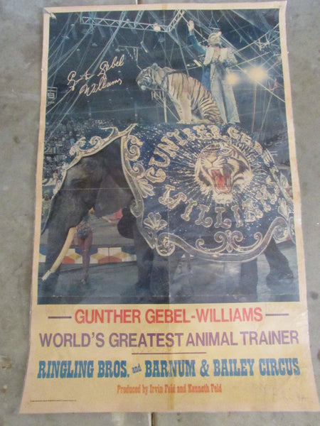 Vintage Original Circus Poster Gunter Gebel Williams Ringling Bros & Barnum Bailey Circus 1985 Combined Shows