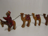 Vintage Hand Carved Wooden Camels Bethlehem Nativity Home Travel Decor Christmas Decor Camel Procession Set of 4