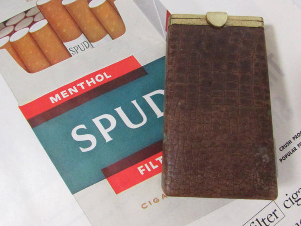 Vintage Metal leather Cigarette Box Holder Cigarette Pack Holder Case –  TheFlyingHostess