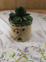 Vintage Pottery Crock/Planter Spongeware Heart Accent Alpine Pottery Roseville Ohio Circa 1980's Cottage chic