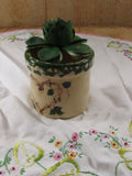 Vintage Pottery Crock/Planter Spongeware Heart Accent Alpine Pottery Roseville Ohio Circa 1980's Cottage chic