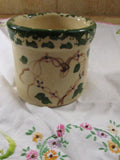 Vintage Pottery Crock/Planter Spongeware Heart Accent Alpine Pottery Roseville Ohio Circa 1980's Cottage chic