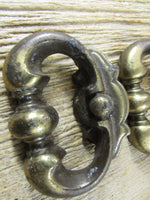 Vintage Metal Salvaged Pull Drawer Handles Hardware Furniture Accessory Mid Century Hardware Drawer Handles Gold Finish DIY Set of 2