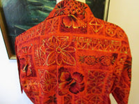 Vintage Authentic Hawaiian Shirt Unisex Mid Century Tiki Kawaii Style Malihni Summer Vintage Men Size Medium