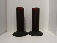 Vintage Metal Candle Holders Goth Black Metal Mid Century Candleholders Set of 2 Pillar Style