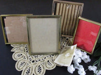 Vintage Lot Metal Photo Frames Miniature Mid Century Gold Frames Crafting Wedding Home Decor Set of 4 Frames Various Sizes Made in Korea