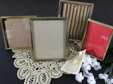 Vintage Lot Metal Photo Frames Miniature Mid Century Gold Frames Crafting Wedding Home Decor Set of 4 Frames Various Sizes Made in Korea