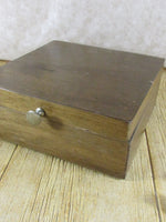 Vintage Primitive Wood Box Silverware Storage Valet Vanity Wooden Rustic Box Shabby Chic Wedding Keepsake Box