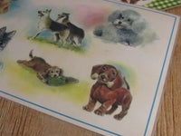 Vintage Dog Breeds Laminated Placemats Mid Century Quirky Table Mats Set of 3/ 17 x 11  Poodle German Shepard Daschund Dog Lover