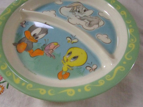 Vintage Baby Looney Tunes Plate Toddler Plate Zak Designs 1998 Baby Divided Feeding Plate Collectible Vintage Baby Gift Bugs Bunny Tweety