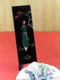 Vintage Hand Painted Lacquer Art Asian Geisha OOAK Wall Hanging Wall Art French Vietnam Art