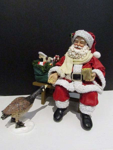 Vintage 1998 Clothtique Possible Dreams Santa Feeding Duck Yuletide Nibble #71328 Retired XMAS Collectible Holiday Decor Keepsake In Box