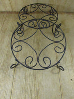 Vintage Black Metal Plant Stand Round Plant Holder French Scroll Style EACH Garden Patio Home Decor