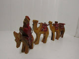 Vintage Hand Carved Wooden Camels Bethlehem Nativity Home Travel Decor Christmas Decor Camel Procession Set of 4