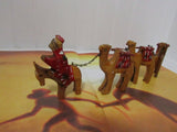 Vintage Hand Carved Wooden Camels Bethlehem Nativity Home Travel Decor Christmas Decor Camel Procession Set of 4