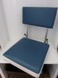Vintage Stadium Bleacher Chair Folding Game Chairs Blue White Glamping Sports Boating Concerts Picnics